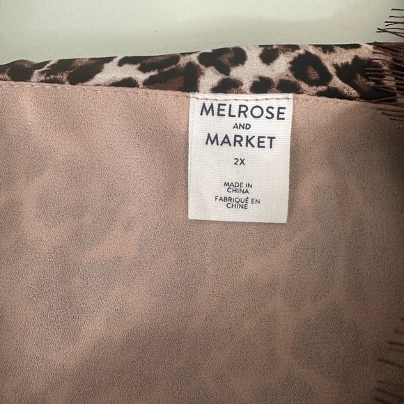 NWT Melrose & Market Womens Tank Top Plus Sz 2X Brown Lace Animal Print - Picture 6 of 7